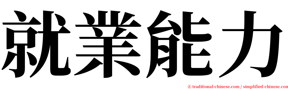 就業能力 serif font
