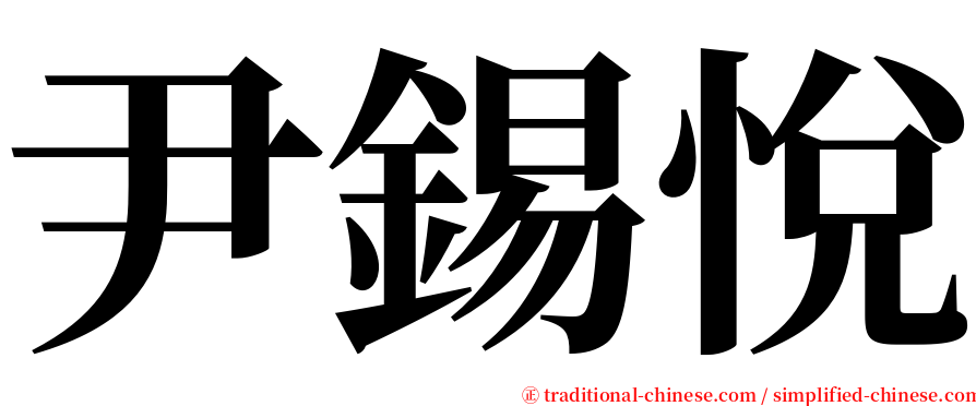 尹錫悅 serif font