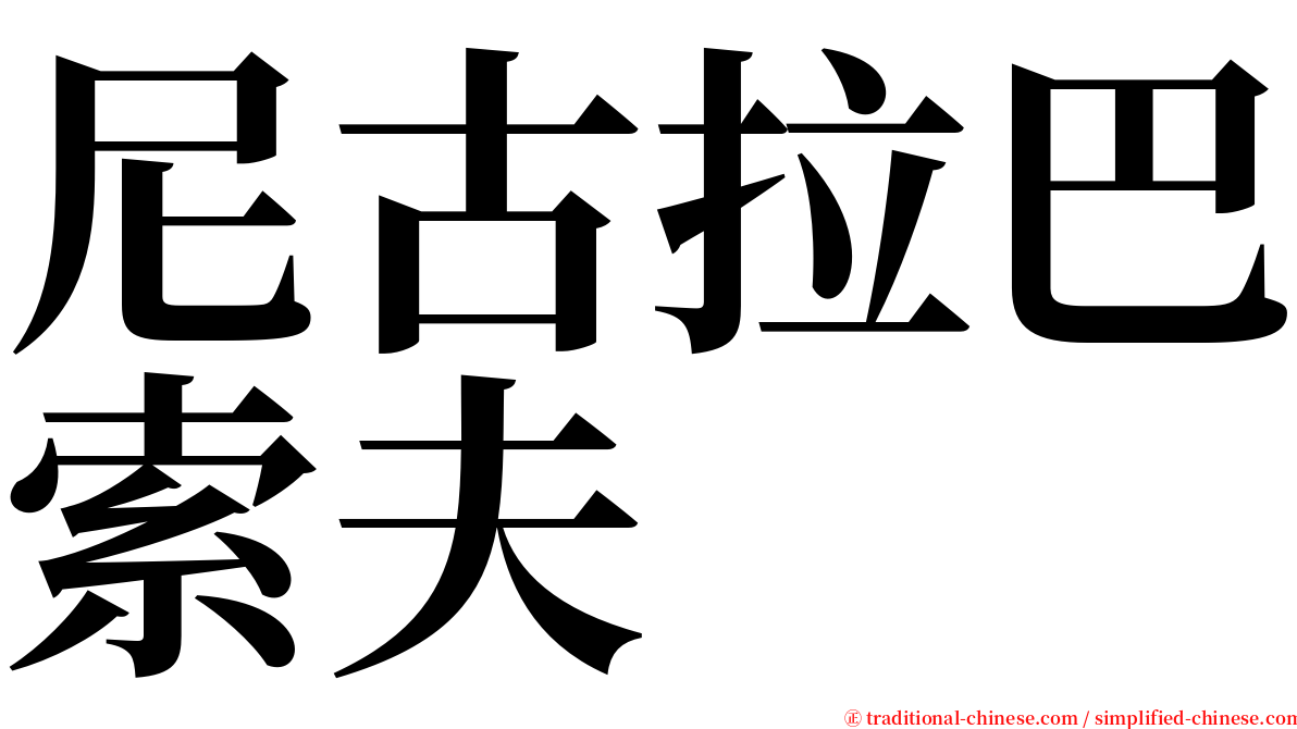 尼古拉巴索夫 serif font