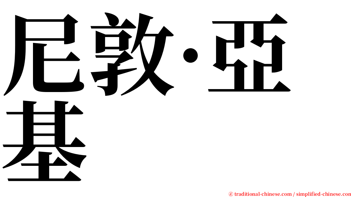 尼敦·亞基 serif font