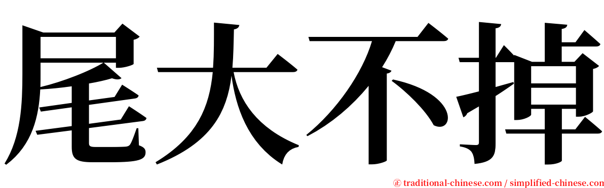 尾大不掉 serif font