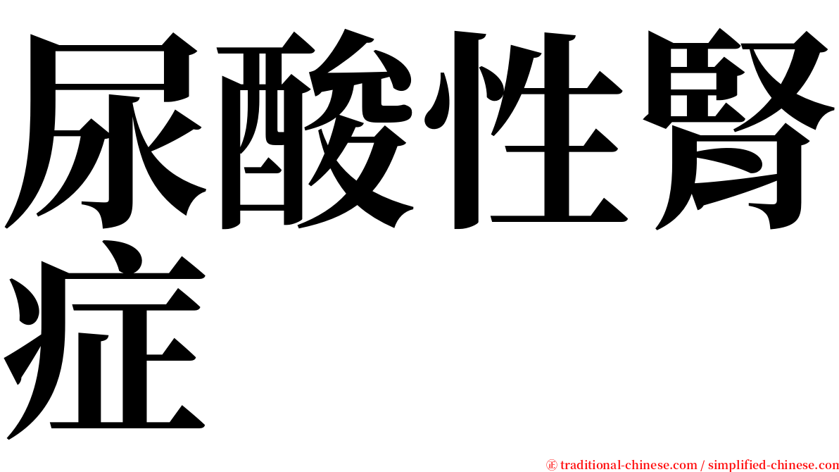 尿酸性腎症 serif font
