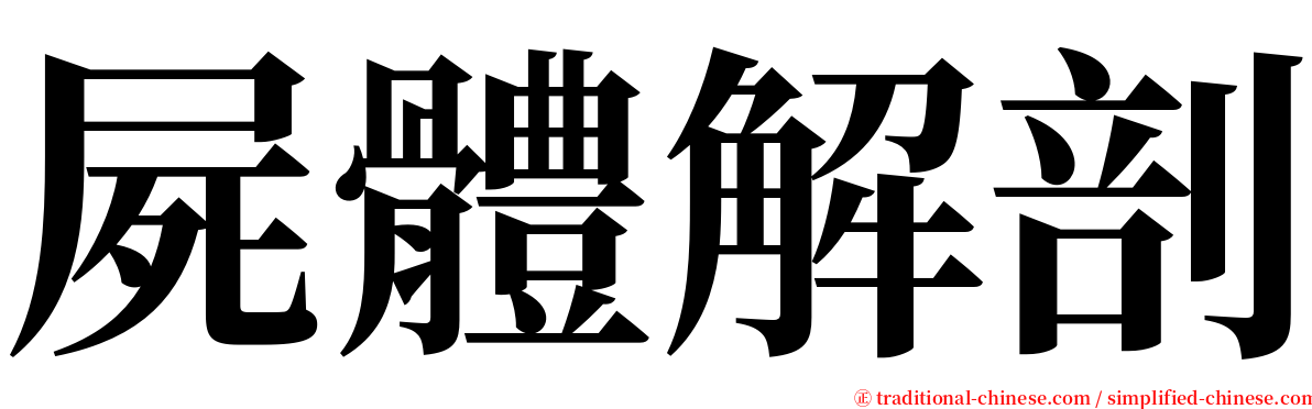 屍體解剖 serif font