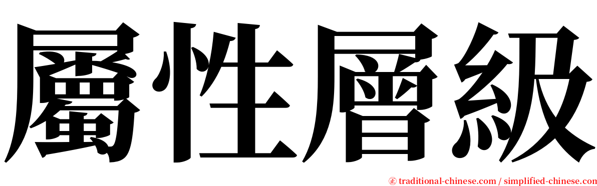屬性層級 serif font