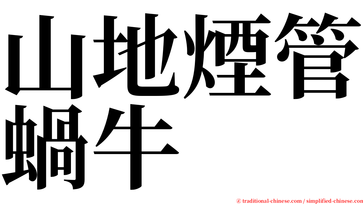 山地煙管蝸牛 serif font