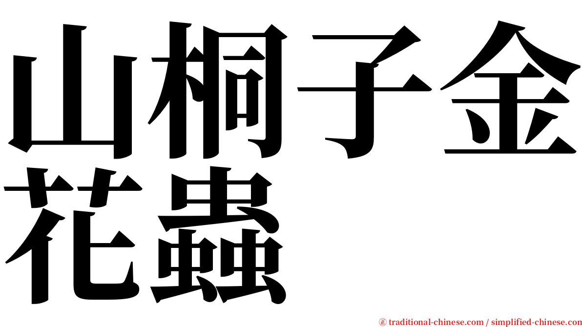 山桐子金花蟲 serif font