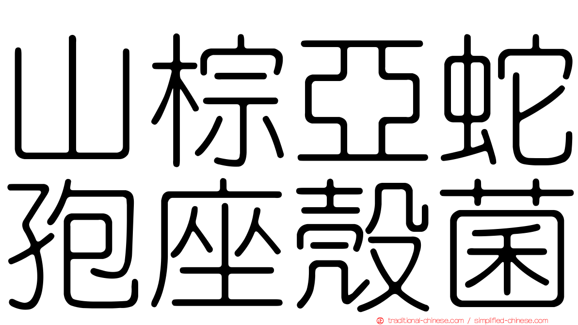 山棕亞蛇孢座殼菌
