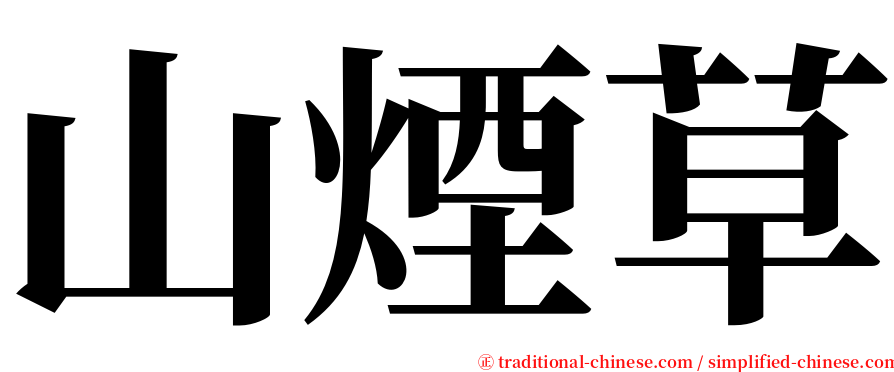 山煙草 serif font