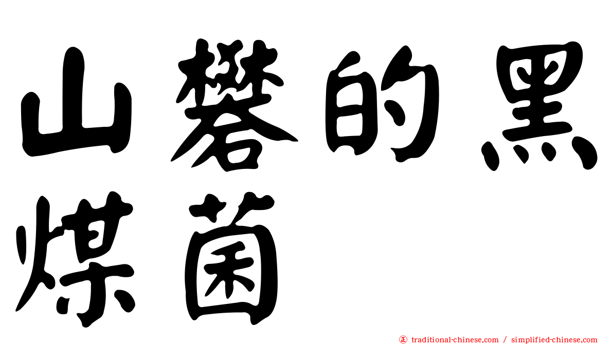 山礬的黑煤菌