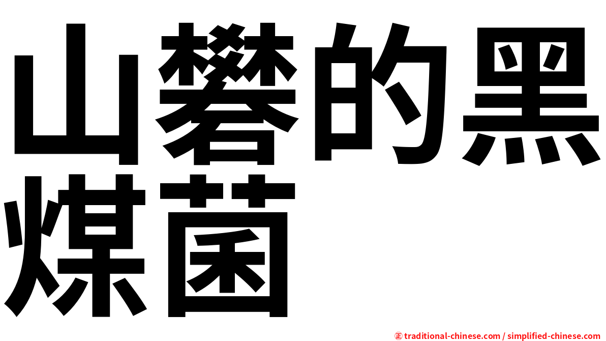 山礬的黑煤菌