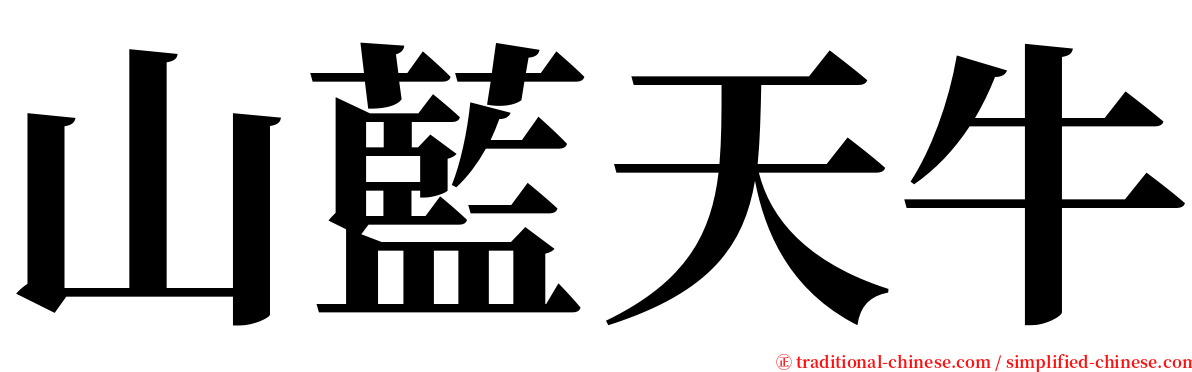 山藍天牛 serif font