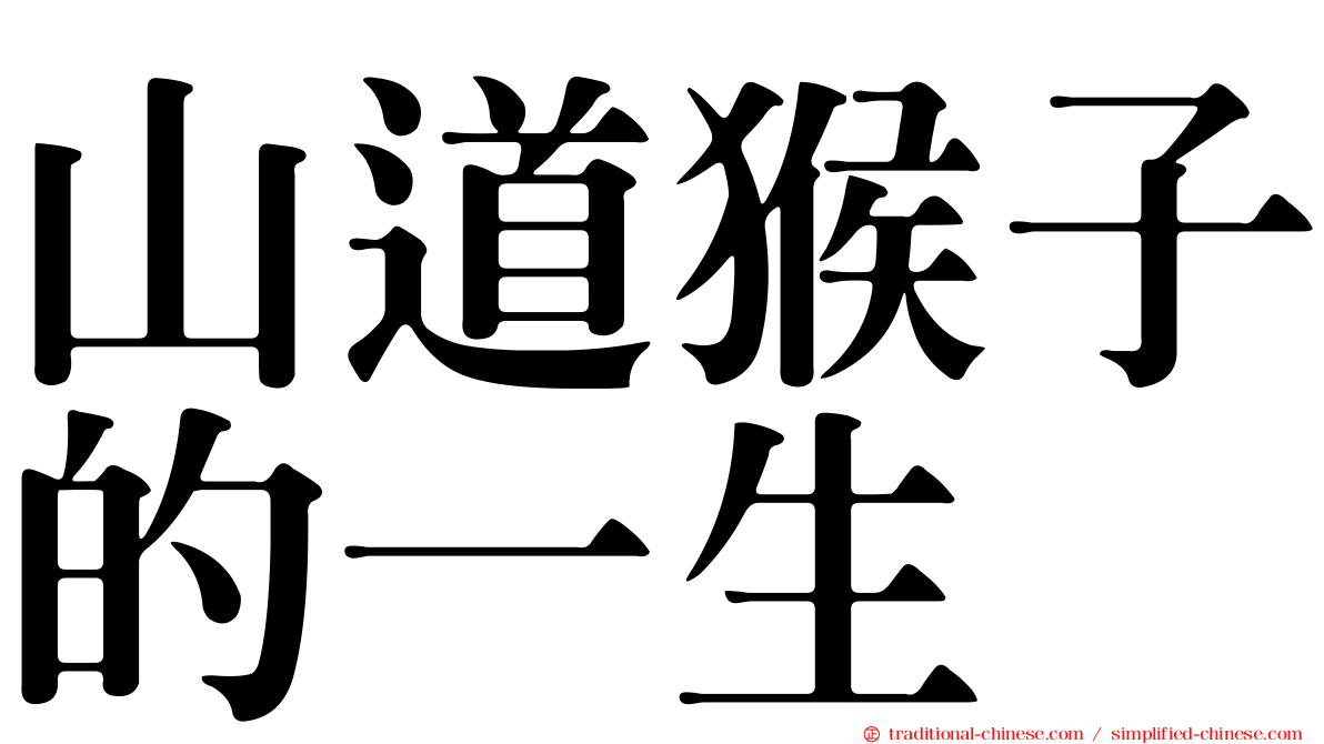 山道猴子的一生