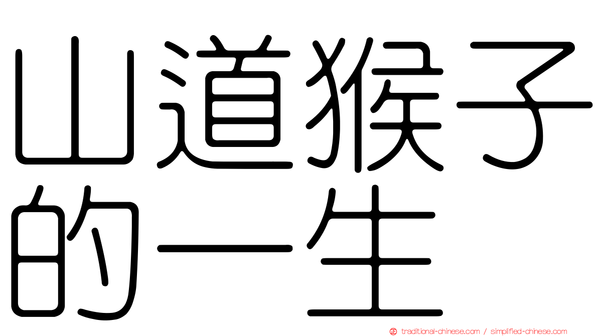 山道猴子的一生