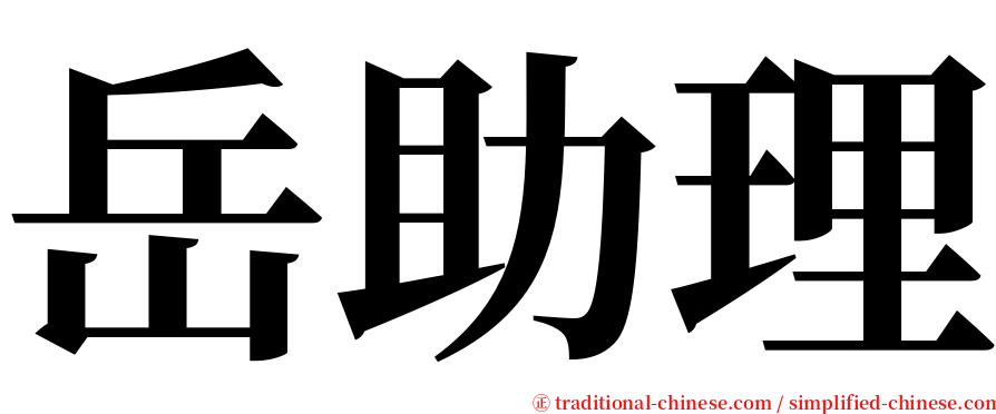 岳助理 serif font