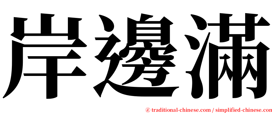 岸邊滿 serif font