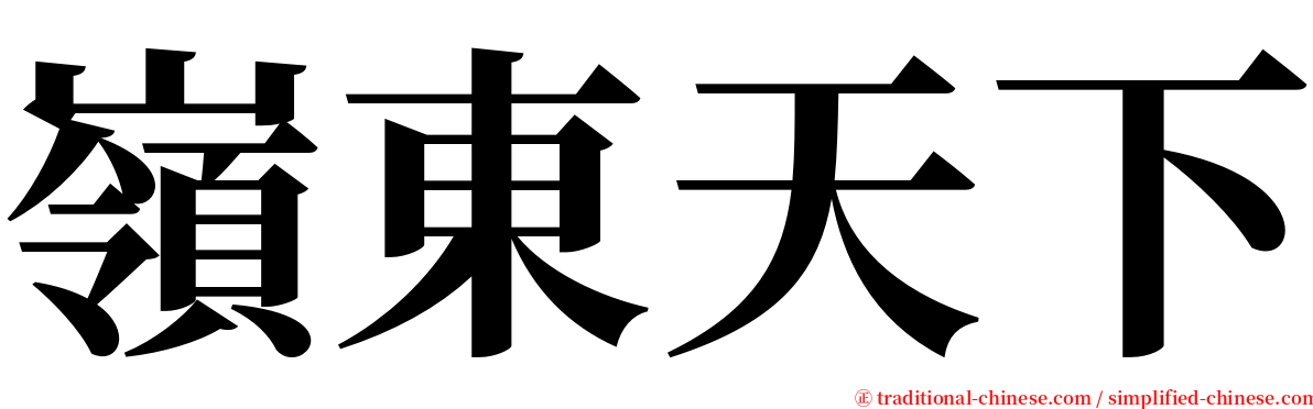 嶺東天下 serif font