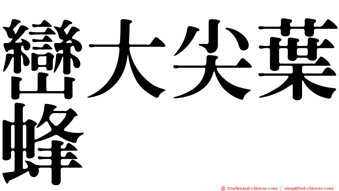 巒大尖葉蜂
