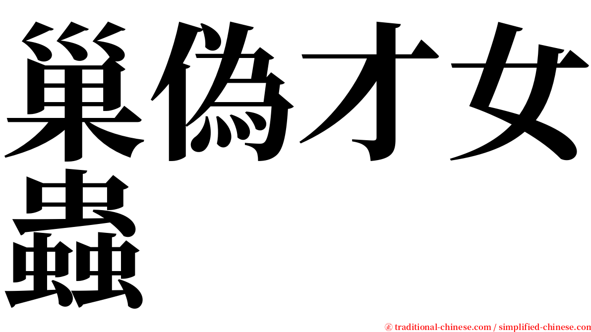巢偽才女蟲 serif font