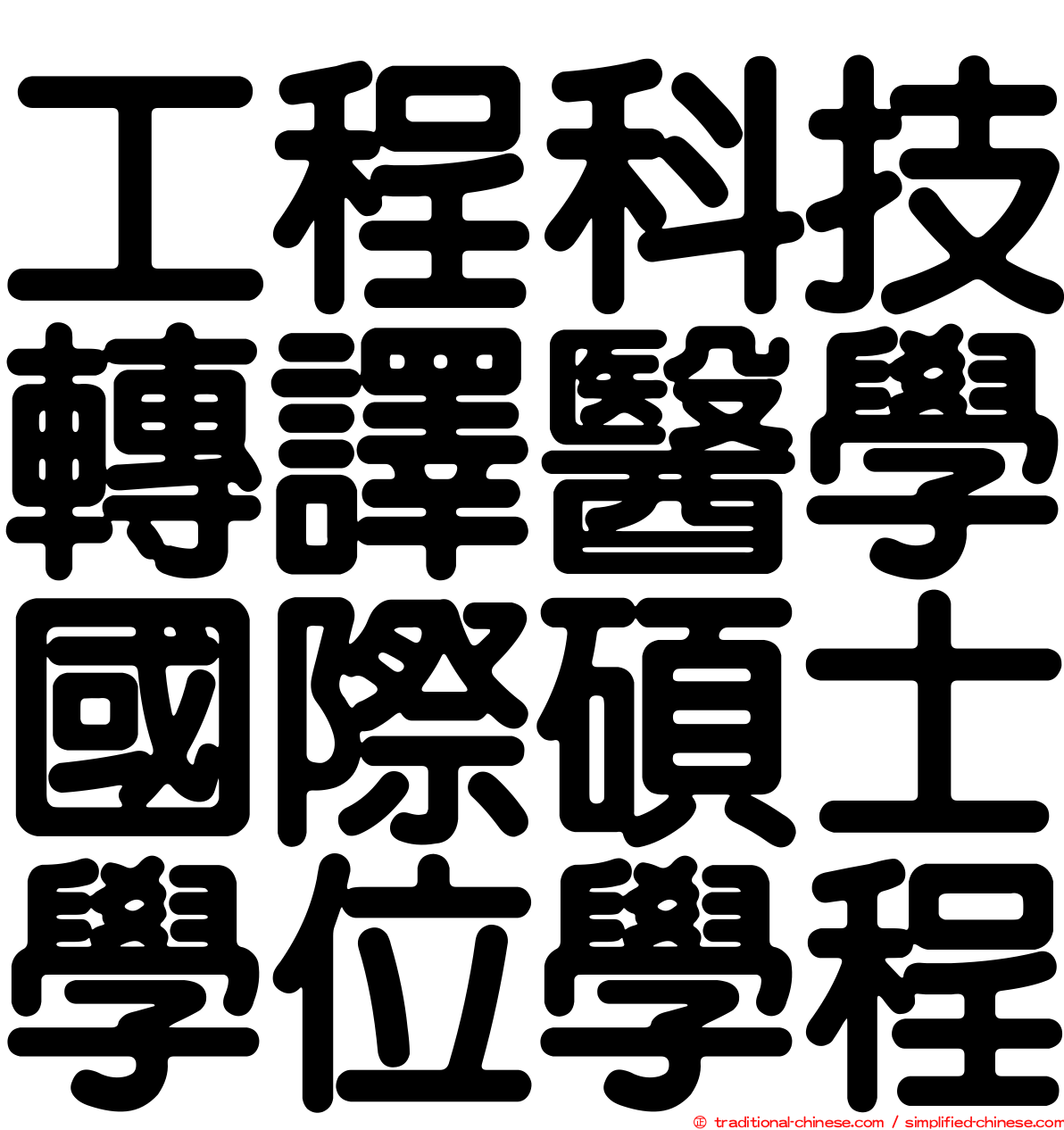 工程科技轉譯醫學國際碩士學位學程