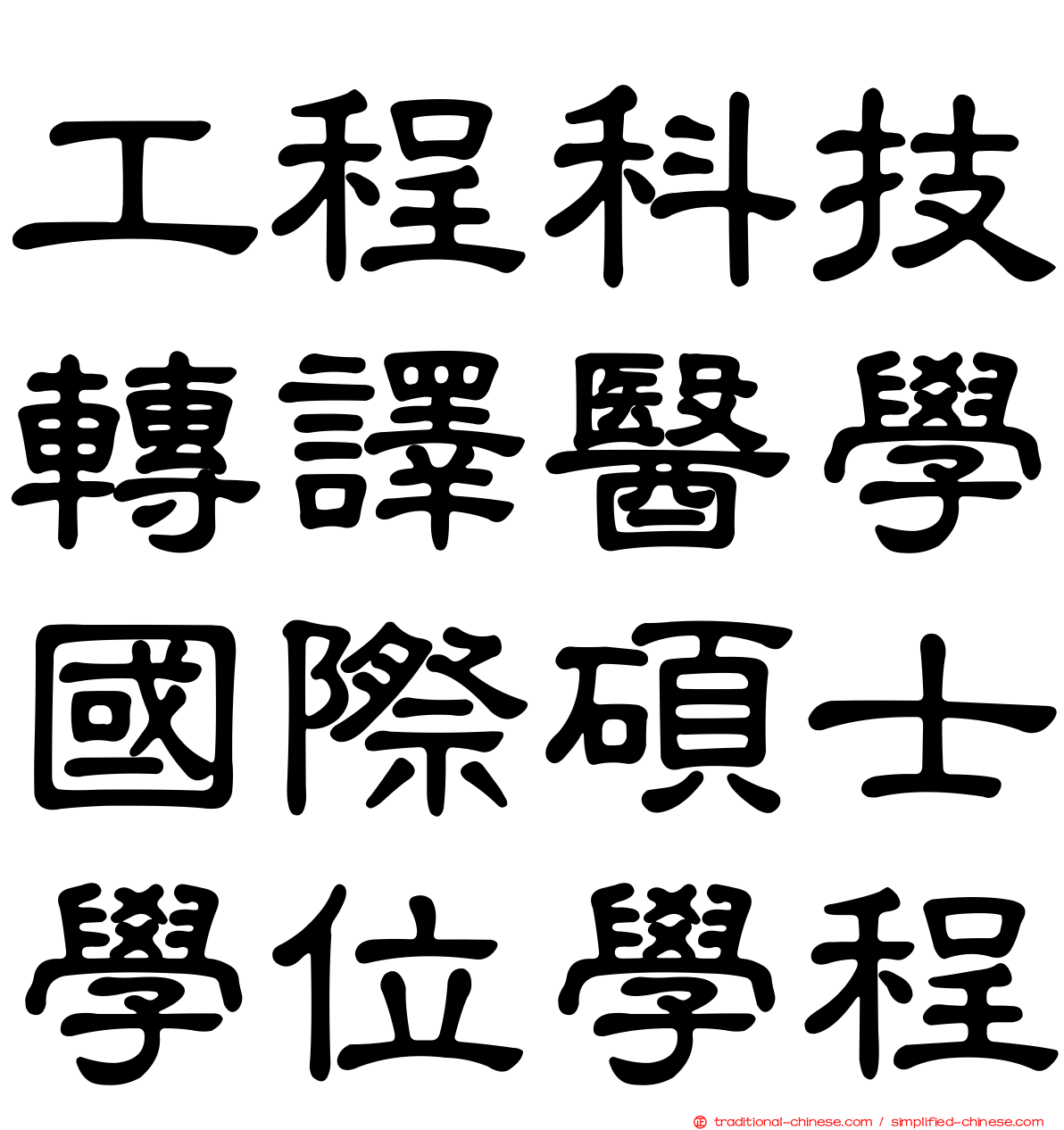 工程科技轉譯醫學國際碩士學位學程