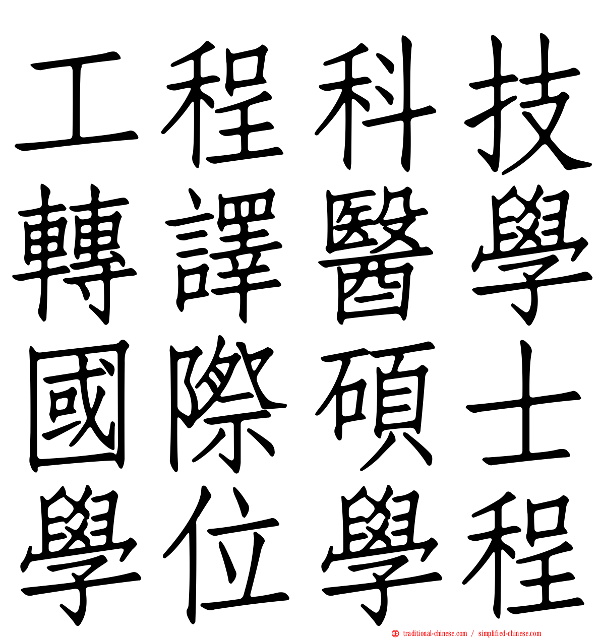 工程科技轉譯醫學國際碩士學位學程