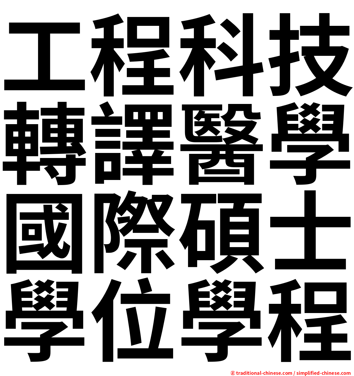 工程科技轉譯醫學國際碩士學位學程