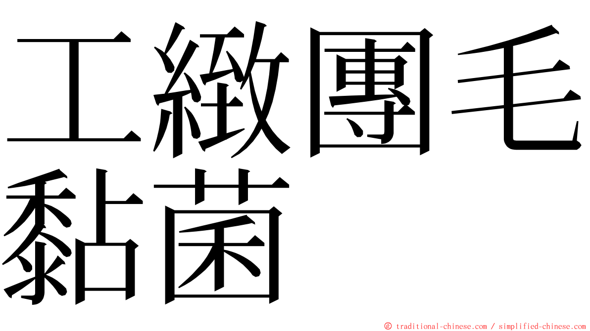 工緻團毛黏菌 ming font