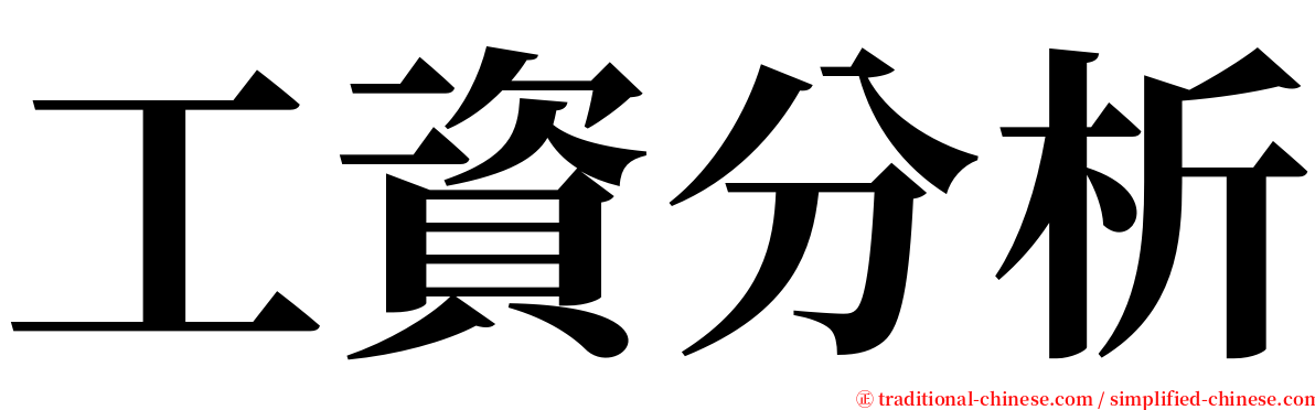 工資分析 serif font