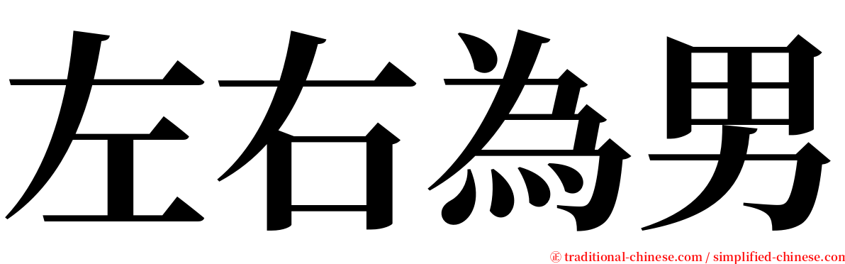 左右為男 serif font