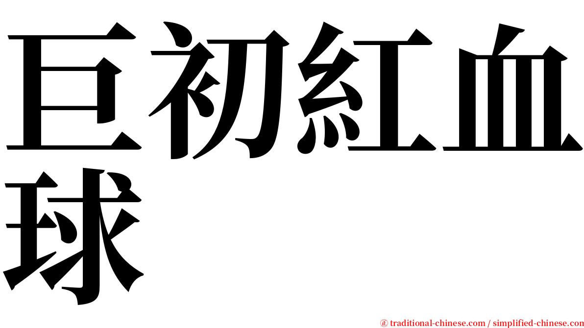 巨初紅血球 serif font
