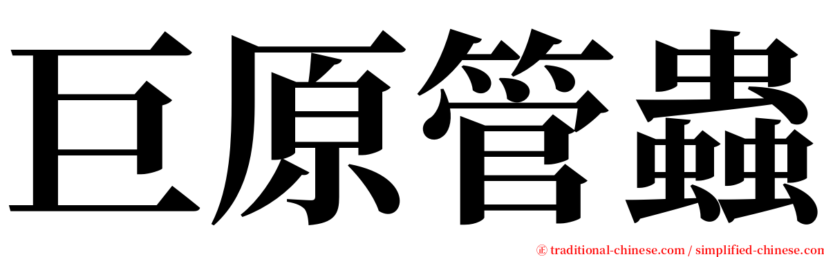 巨原管蟲 serif font