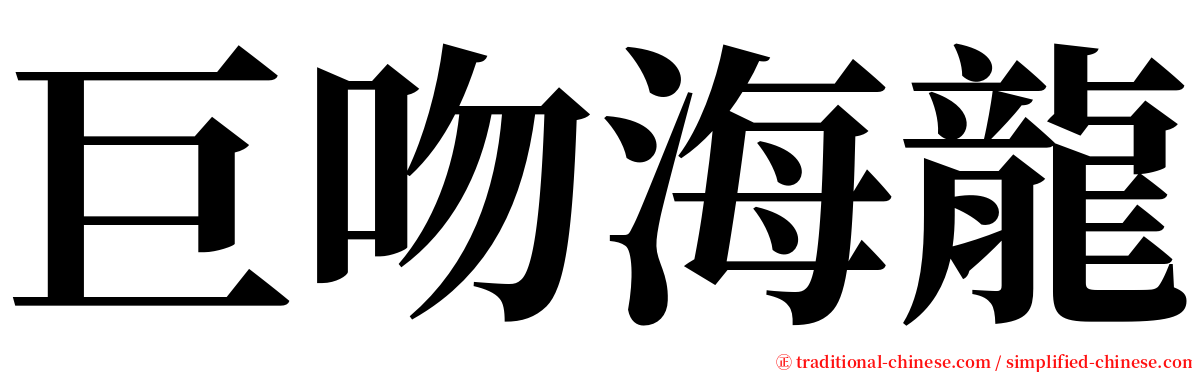 巨吻海龍 serif font