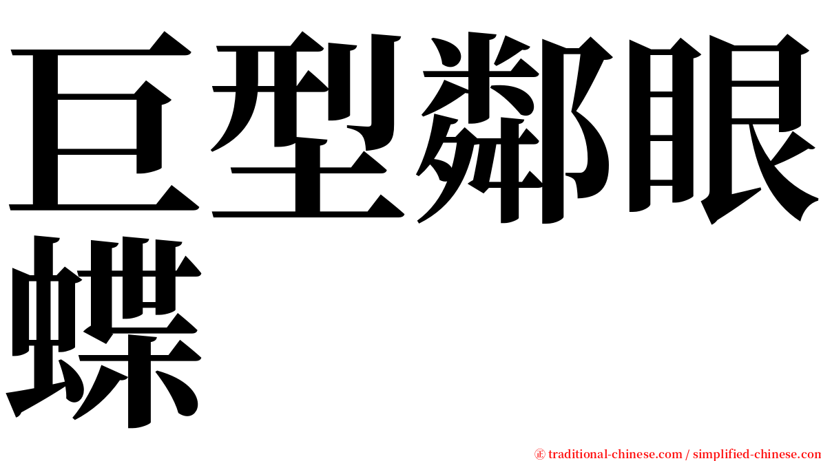 巨型鄰眼蝶 serif font