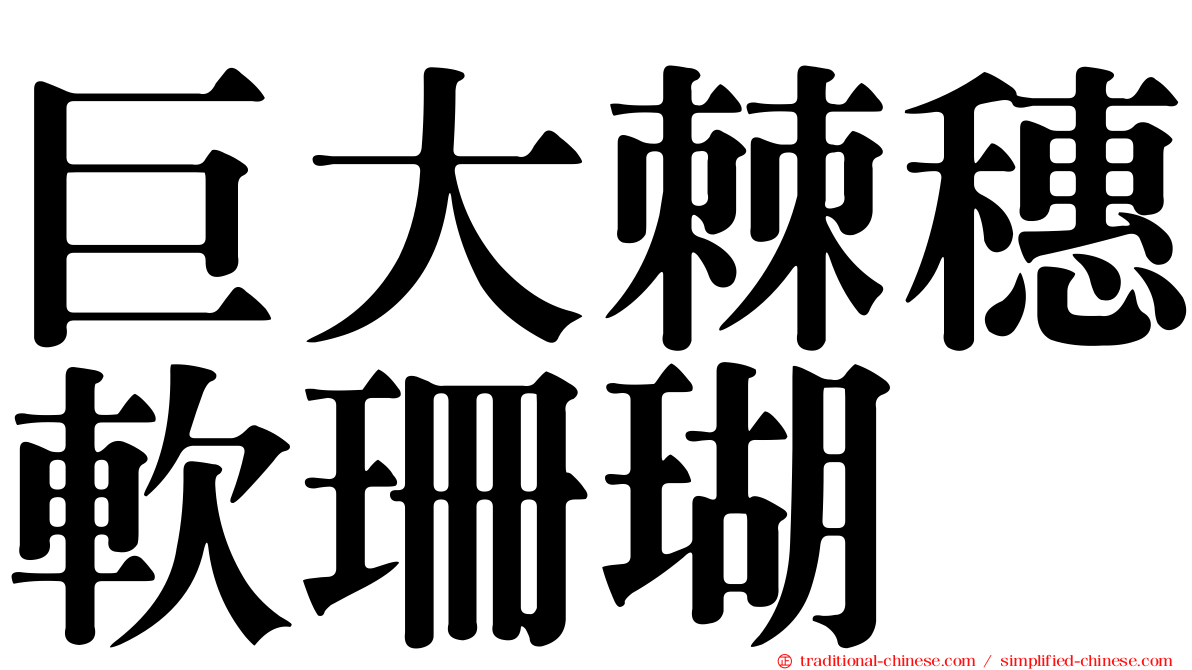 巨大棘穗軟珊瑚