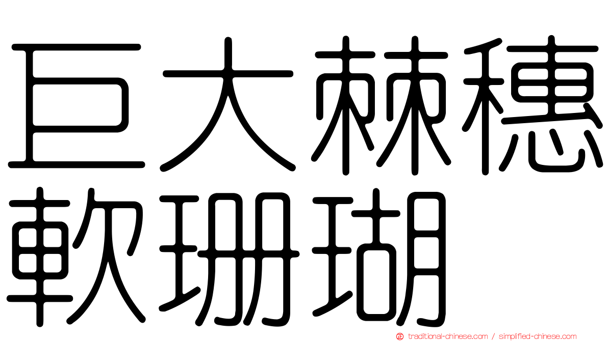 巨大棘穗軟珊瑚