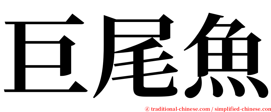 巨尾魚 serif font