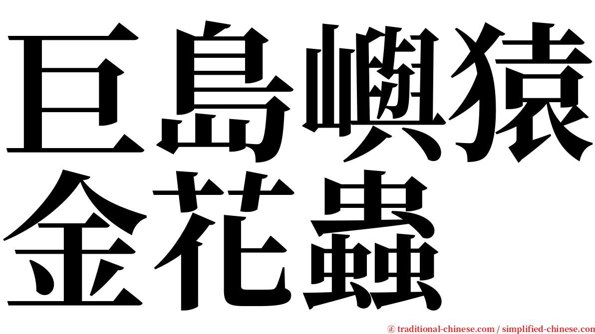 巨島嶼猿金花蟲 serif font