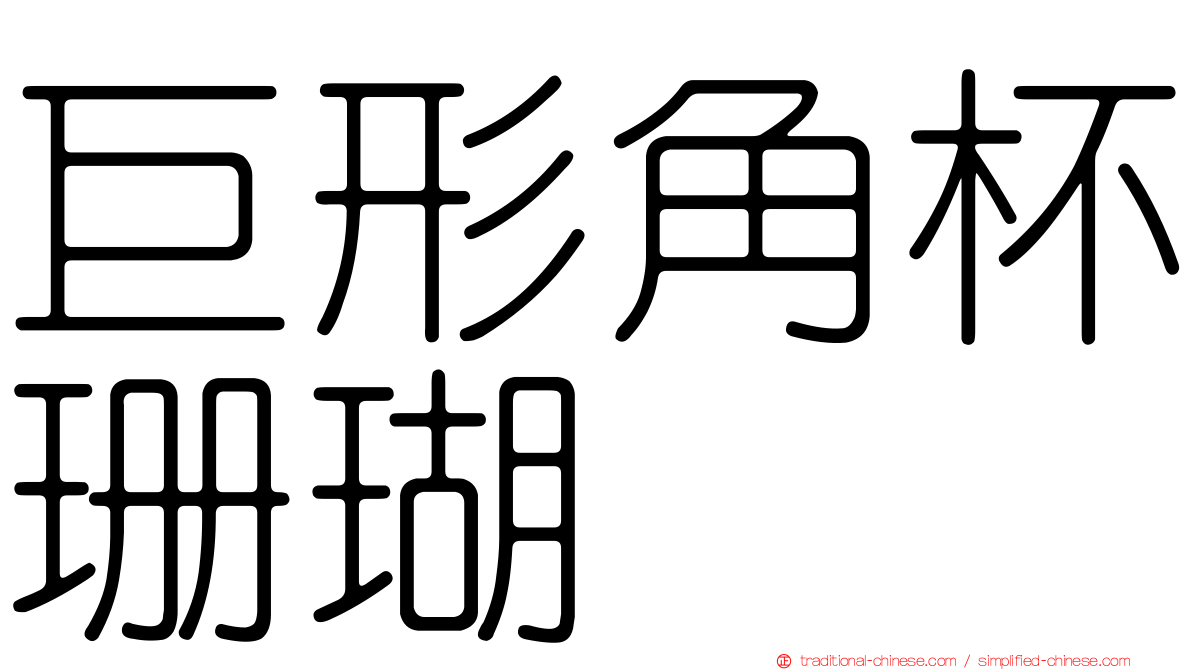 巨形角杯珊瑚