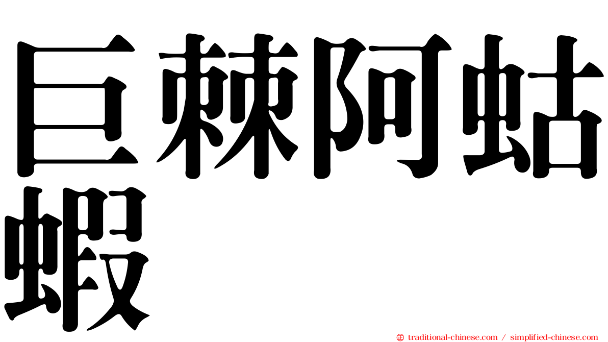 巨棘阿蛄蝦