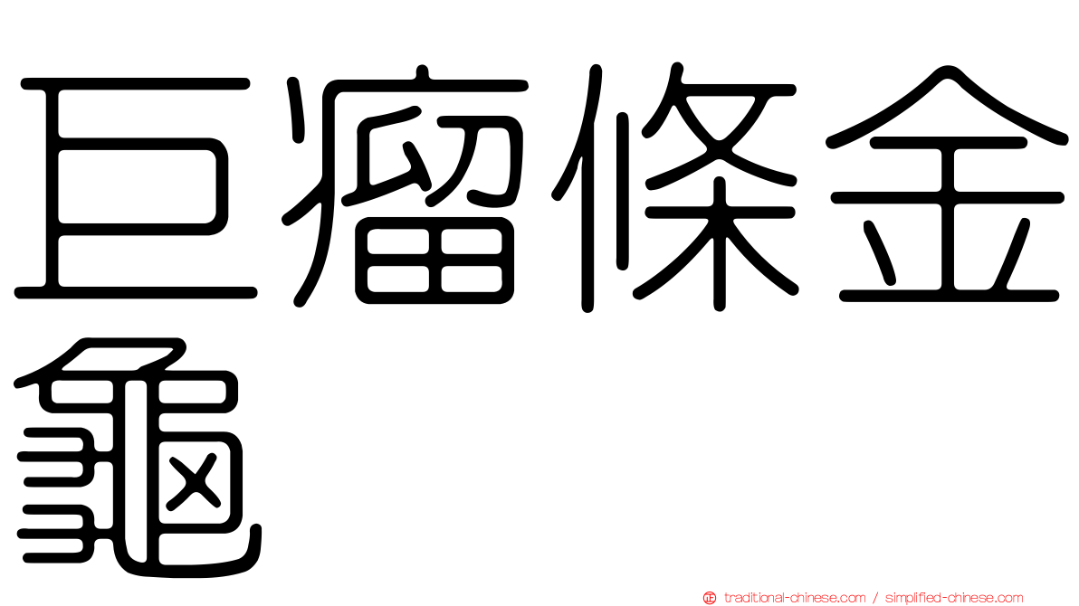巨瘤條金龜