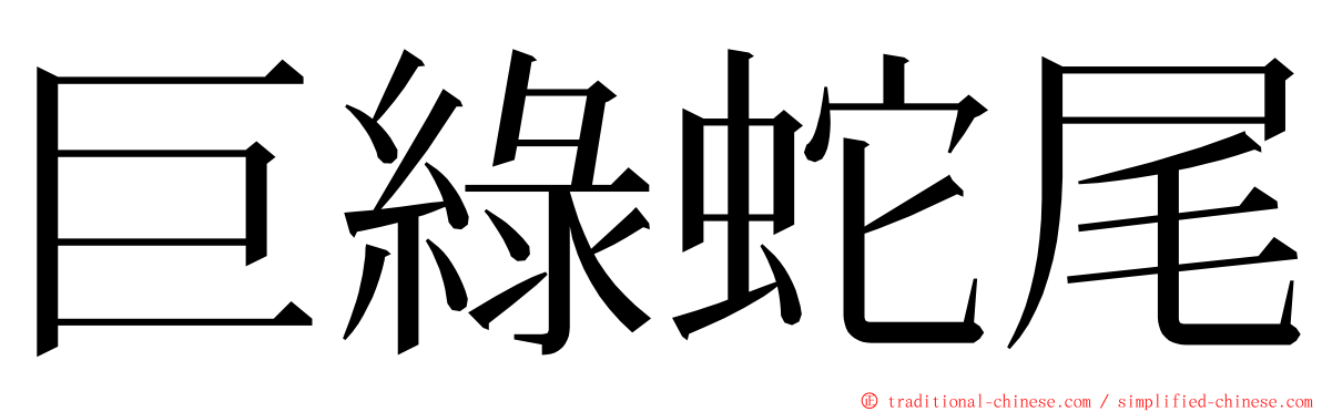 巨綠蛇尾 ming font