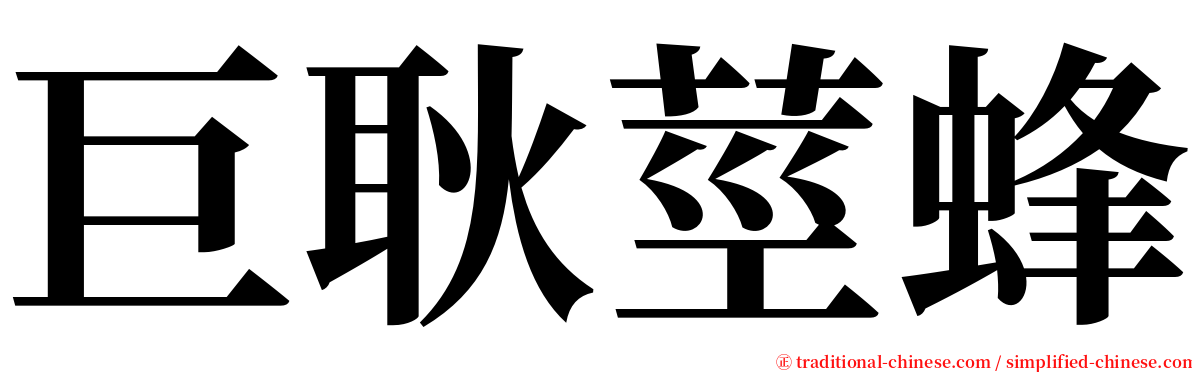 巨耿莖蜂 serif font
