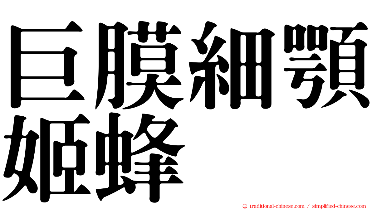 巨膜細顎姬蜂