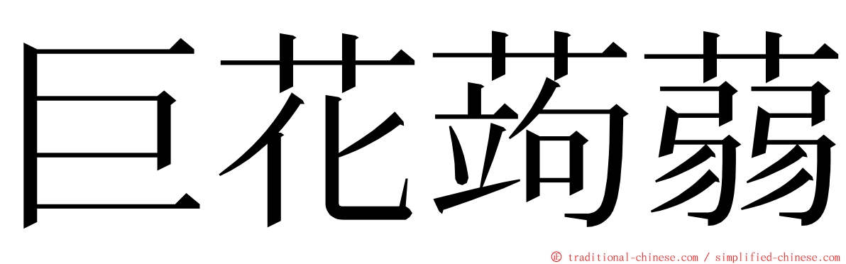 巨花蒟蒻 ming font