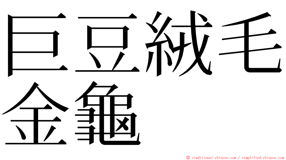 巨豆絨毛金龜 ming font
