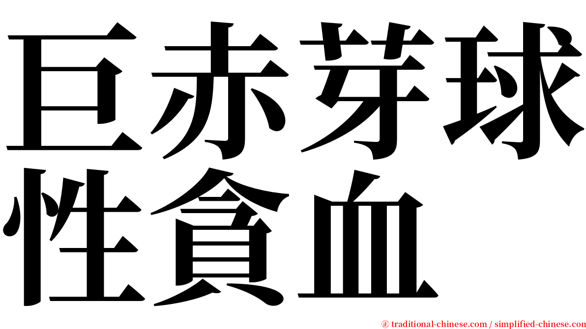 巨赤芽球性貪血 serif font