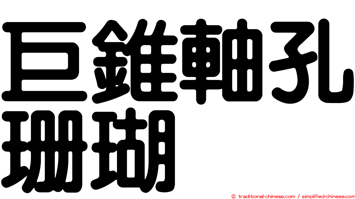 巨錐軸孔珊瑚