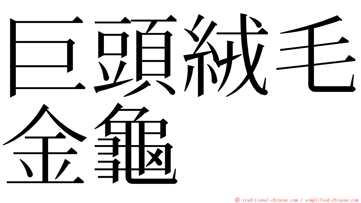 巨頭絨毛金龜 ming font