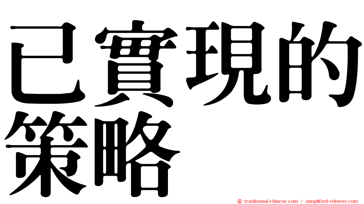 已實現的策略