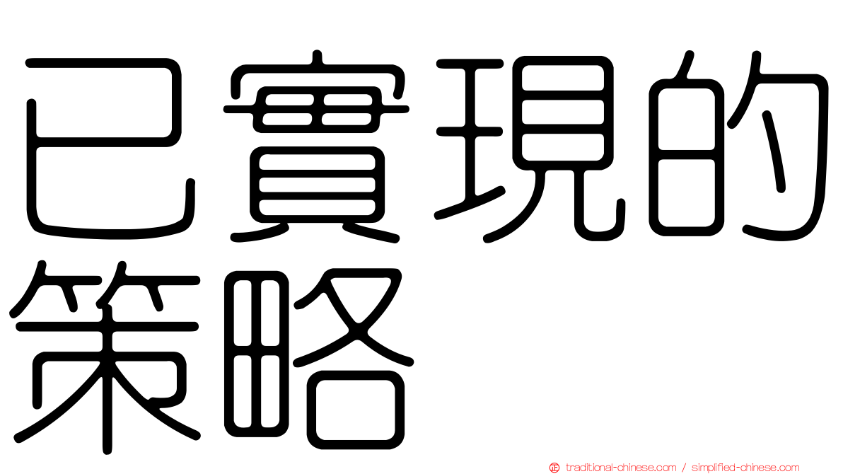 已實現的策略